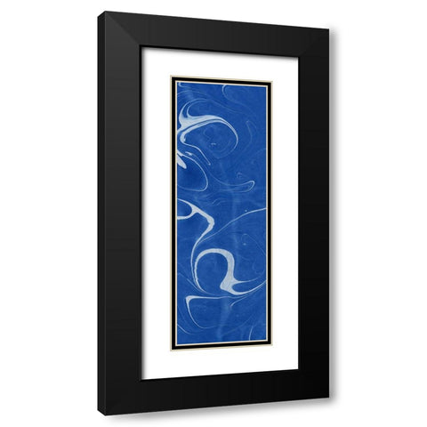 Blue Marble Panel Trio III Black Modern Wood Framed Art Print with Double Matting by Green, Nancy