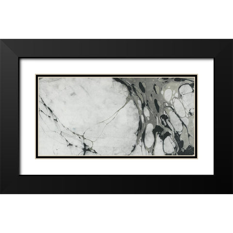 Black and White Marble Panel Trio I Black Modern Wood Framed Art Print with Double Matting by Green, Nancy