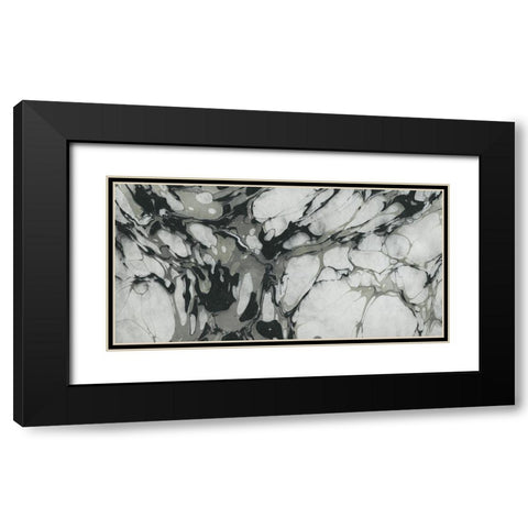 Black and White Marble Panel Trio I Black Modern Wood Framed Art Print with Double Matting by Green, Nancy