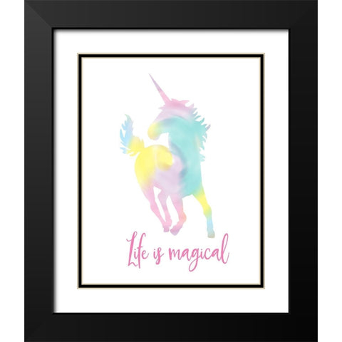 Watercolor Unicorn II  Black Modern Wood Framed Art Print with Double Matting by Reed, Tara