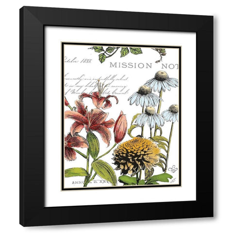 Botanical Postcard Color II Black Modern Wood Framed Art Print with Double Matting by Cusson, Marie Elaine