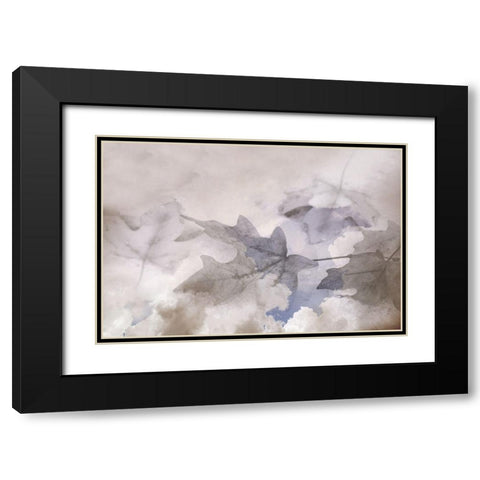Shadow Leaves Black Modern Wood Framed Art Print with Double Matting by Tyrrell, Lu Anne