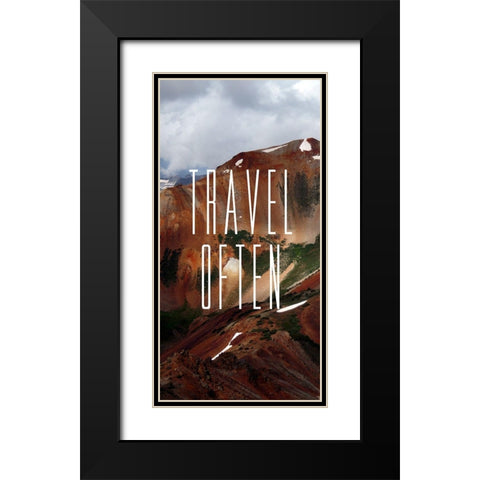 Travel Often Panel A Black Modern Wood Framed Art Print with Double Matting by Tyrrell, Lu Anne