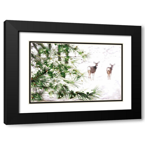 Winters Dream Black Modern Wood Framed Art Print with Double Matting by Tyrrell, Lu Anne