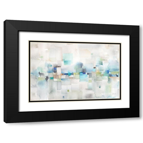 Cityscape Abstract Black Modern Wood Framed Art Print with Double Matting by Coulter, Cynthia