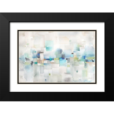 Cityscape Abstract Black Modern Wood Framed Art Print with Double Matting by Coulter, Cynthia