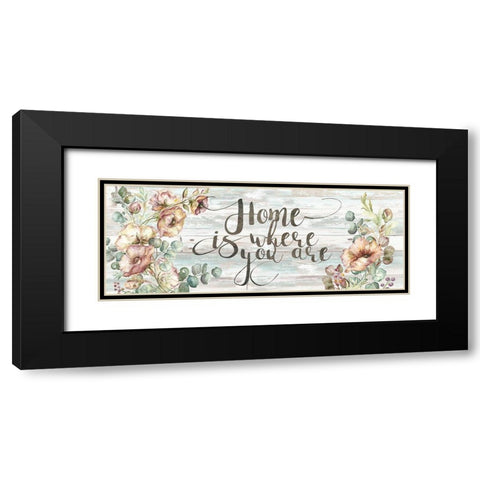 Blush Poppies and Eucalyptus Home Sign Black Modern Wood Framed Art Print with Double Matting by Tre Sorelle Studios