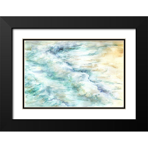 Ocean Waves Landscape Black Modern Wood Framed Art Print with Double Matting by Tre Sorelle Studios