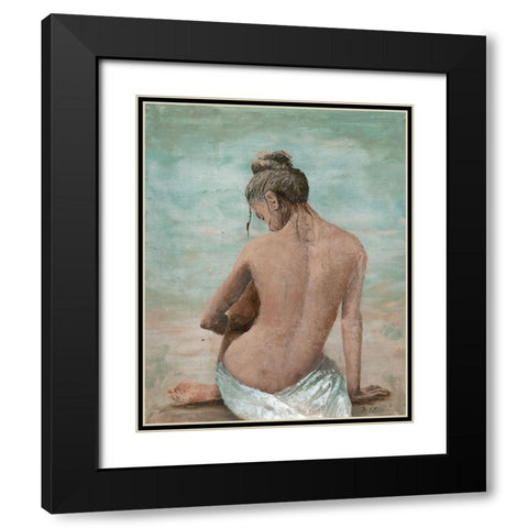 Study of a Woman I (head left) Black Modern Wood Framed Art Print with Double Matting by Cusson, Marie Elaine