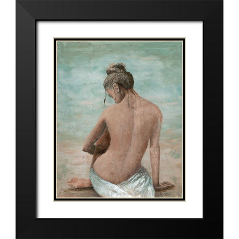 Study of a Woman I (head left) Black Modern Wood Framed Art Print with Double Matting by Cusson, Marie Elaine