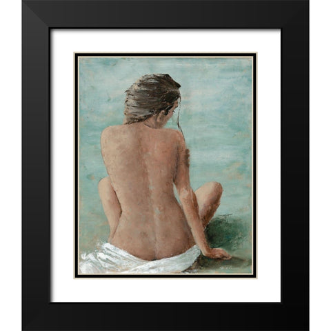 Study of a Woman II (head right) Black Modern Wood Framed Art Print with Double Matting by Cusson, Marie Elaine