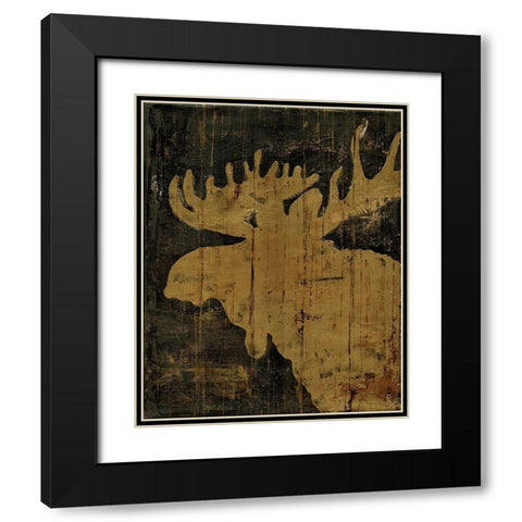 Rustic Lodge Animals Moose Black Modern Wood Framed Art Print with Double Matting by Cusson, Marie Elaine