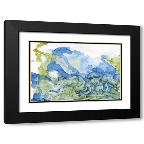 Ocean Influence Blue/Green Black Modern Wood Framed Art Print with Double Matting by Reed, Tara