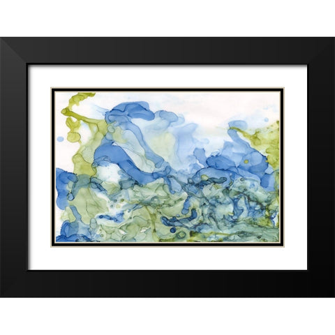 Ocean Influence Blue/Green Black Modern Wood Framed Art Print with Double Matting by Reed, Tara