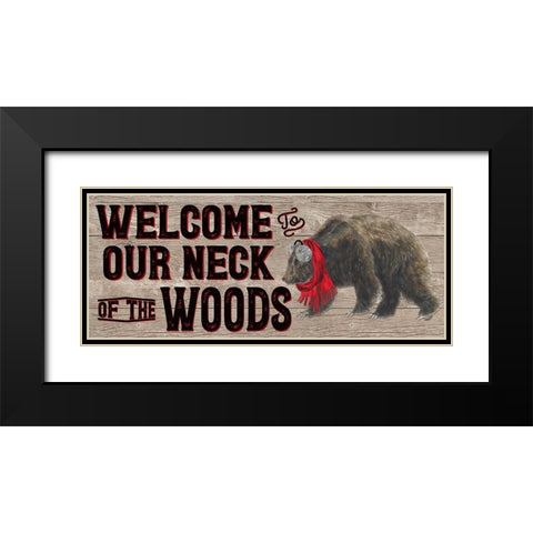 Warm in the Wilderness Welcome Sign Black Modern Wood Framed Art Print with Double Matting by Reed, Tara