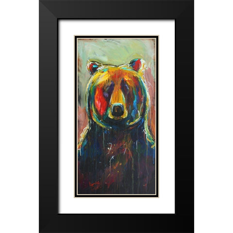 Back Woods Black Bear Black Modern Wood Framed Art Print with Double Matting by Evenson, Karrie