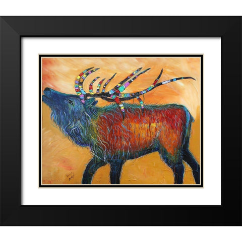 Elk Black Modern Wood Framed Art Print with Double Matting by Evenson, Karrie