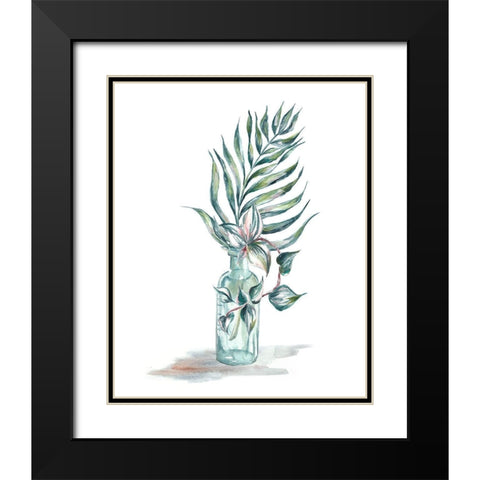 Island Tropics Frond in Bottle I Black Modern Wood Framed Art Print with Double Matting by Tre Sorelle Studios