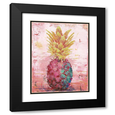 Painted Pineapple I Black Modern Wood Framed Art Print with Double Matting by Cusson, Marie-Elaine