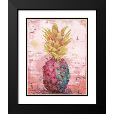 Painted Pineapple I Black Modern Wood Framed Art Print with Double Matting by Cusson, Marie-Elaine