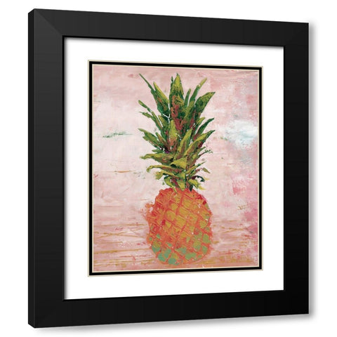 Painted Pineapple II Black Modern Wood Framed Art Print with Double Matting by Cusson, Marie-Elaine