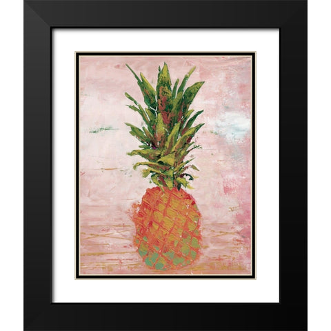 Painted Pineapple II Black Modern Wood Framed Art Print with Double Matting by Cusson, Marie-Elaine
