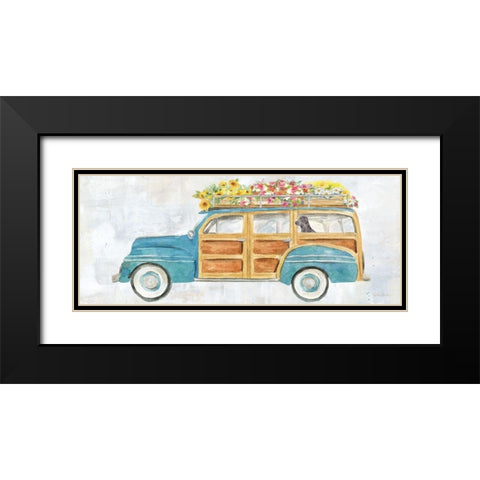 Vintage Station Wagon Panel Black Modern Wood Framed Art Print with Double Matting by Coulter, Cynthia