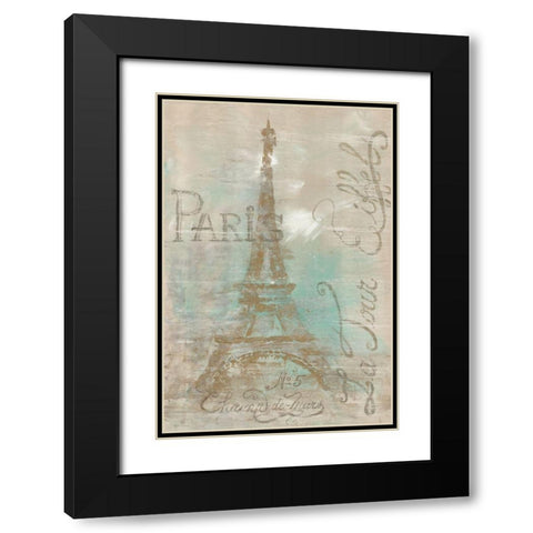 Champs de Mars Black Modern Wood Framed Art Print with Double Matting by Cusson, Marie-Elaine
