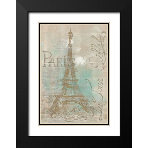 Champs de Mars Black Modern Wood Framed Art Print with Double Matting by Cusson, Marie-Elaine