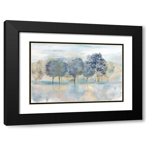 Treeline Reflection Landscape Black Modern Wood Framed Art Print with Double Matting by CoulterCynthia