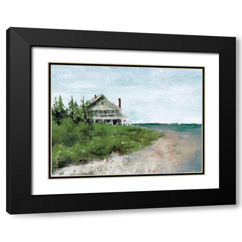 Beach Cottage Life Black Modern Wood Framed Art Print with Double Matting by Cusson, Marie-Elaine
