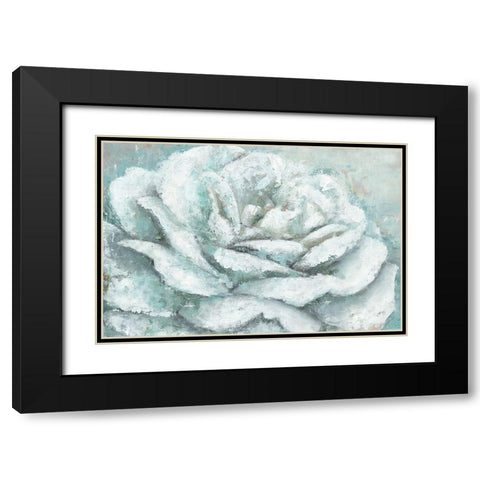 White Rose Splendor Black Modern Wood Framed Art Print with Double Matting by Cusson, Marie-Elaine