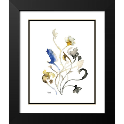 Watercolor Botanical II Black Modern Wood Framed Art Print with Double Matting by Bijou, Andrea