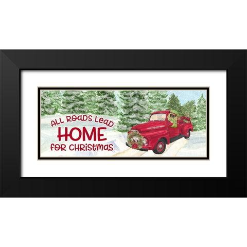 Dog Days of Christmas-Roads Lead Home Black Modern Wood Framed Art Print with Double Matting by Reed, Tara