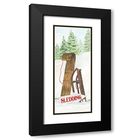 Sleigh Bells Ring panel I-Sleigh Ride Black Modern Wood Framed Art Print with Double Matting by Reed, Tara