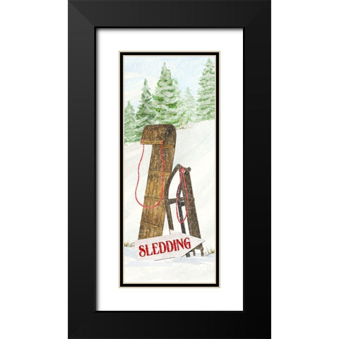 Sleigh Bells Ring panel I-Sleigh Ride Black Modern Wood Framed Art Print with Double Matting by Reed, Tara