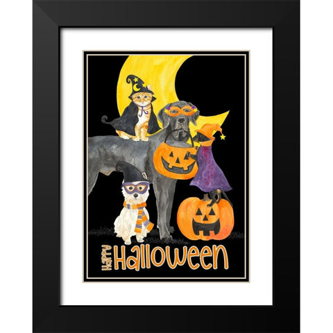 Fright Night Friends-Happy Halloween II Black Modern Wood Framed Art Print with Double Matting by Reed, Tara