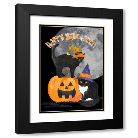 Fright Night Friends-Happy Halloween IV Black Modern Wood Framed Art Print with Double Matting by Reed, Tara