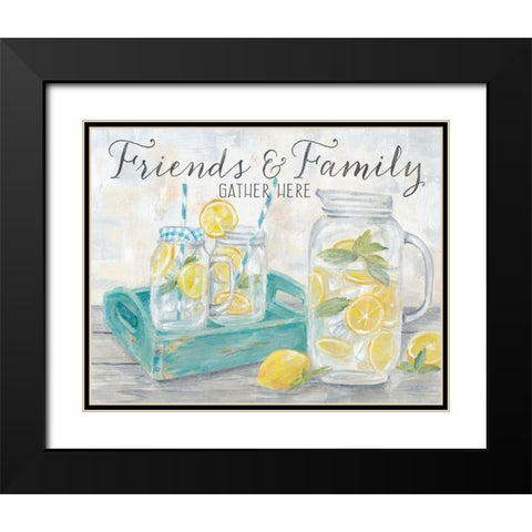 Friends and Family Country Lemons Landscape Black Modern Wood Framed Art Print with Double Matting by Coulter, Cynthia