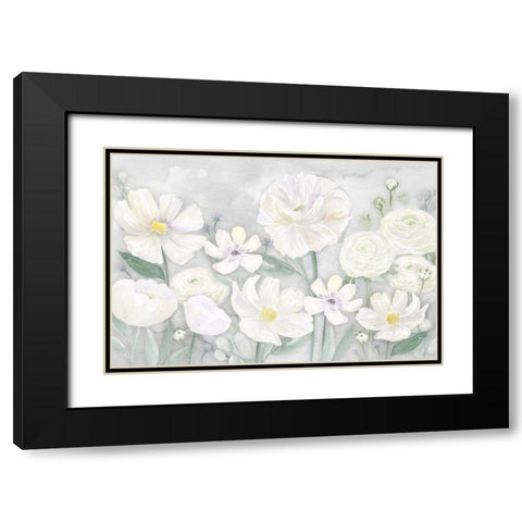 Peaceful Repose Gray Floral Landscape Black Modern Wood Framed Art Print with Double Matting by Reed, Tara