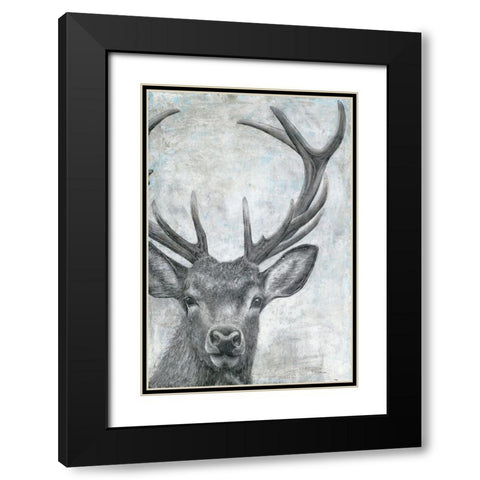 Portrait of a Deer Black Modern Wood Framed Art Print with Double Matting by Cusson, Marie Elaine