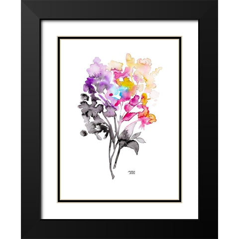 Colorful Bouquet Black Modern Wood Framed Art Print with Double Matting by Bijou, Andrea