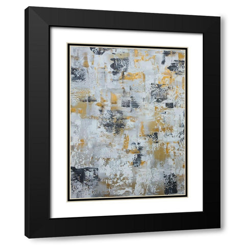 Silver Gray Gold Abstract Black Modern Wood Framed Art Print with Double Matting by Chapman, Marcy