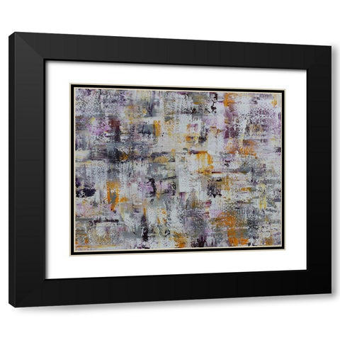 Gold Purple Grey Abstract Black Modern Wood Framed Art Print with Double Matting by Chapman, Marcy