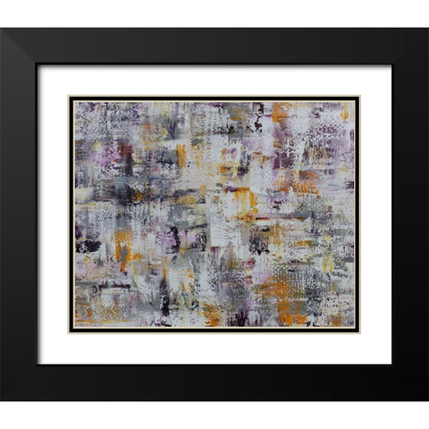 Gold Purple Grey Abstract Black Modern Wood Framed Art Print with Double Matting by Chapman, Marcy