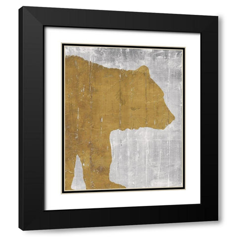 Rustic Lodge Animals Bear on Grey Black Modern Wood Framed Art Print with Double Matting by Cusson, Marie Elaine