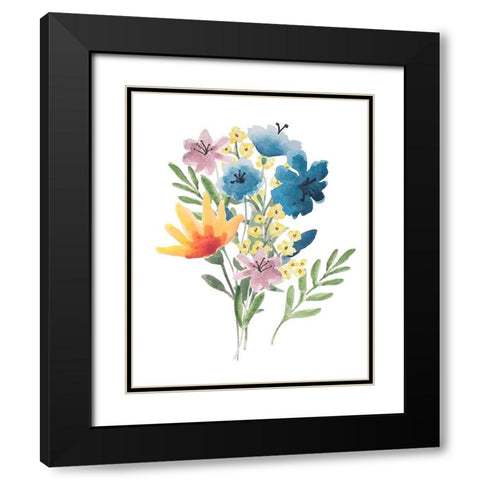 Flower Burst I Black Modern Wood Framed Art Print with Double Matting by Hartworks
