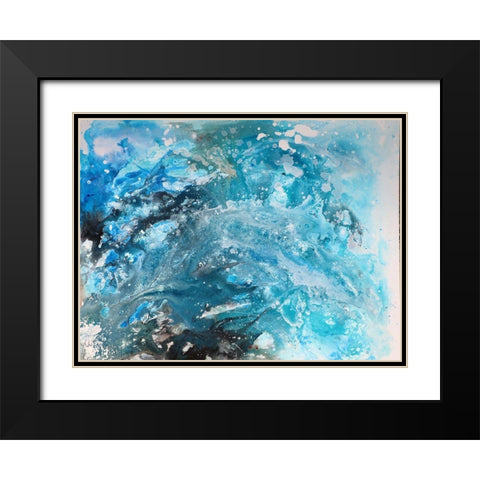 Galaxy abstract Black Modern Wood Framed Art Print with Double Matting by Chapman, Marcy