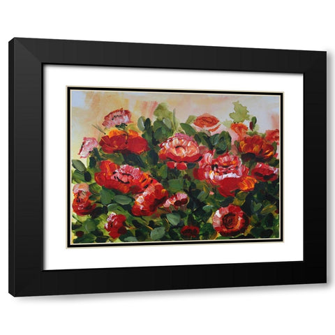Red Poppies Garden Black Modern Wood Framed Art Print with Double Matting by Chapman, Marcy