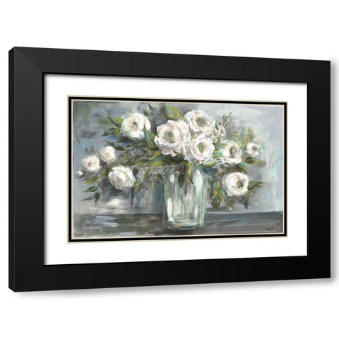 Soft Blooms Still Life Black Modern Wood Framed Art Print with Double Matting by Tre Sorelle Studios